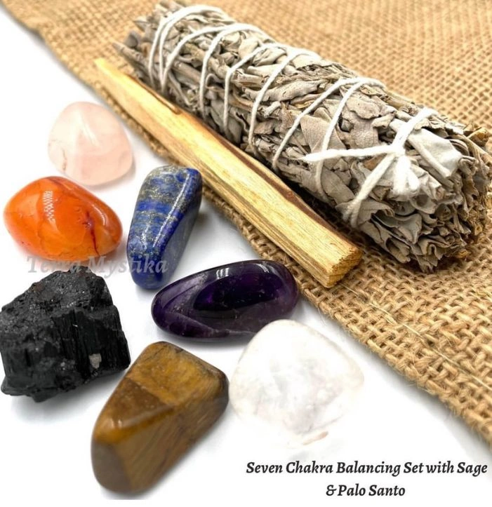 Seven Chakra Balancing Set with Sage & Palo Santo