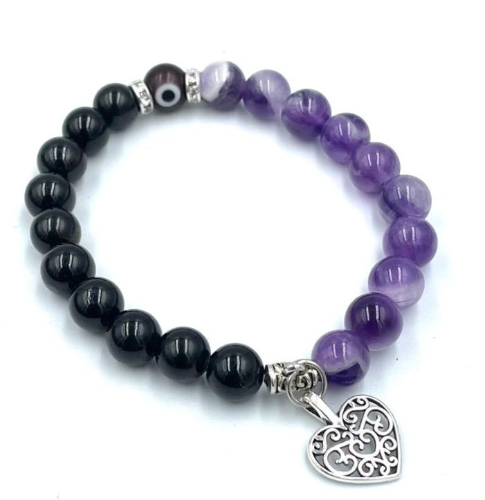 Amethyst Black Tourmaline Bracelet