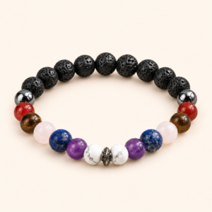 7 Chakra Bracelet with Lava Stone