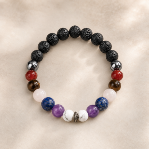 7 Chakra Bracelet with Lava Stone