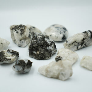 Rainbow Moonstone Black Tourmaline Rough Stone