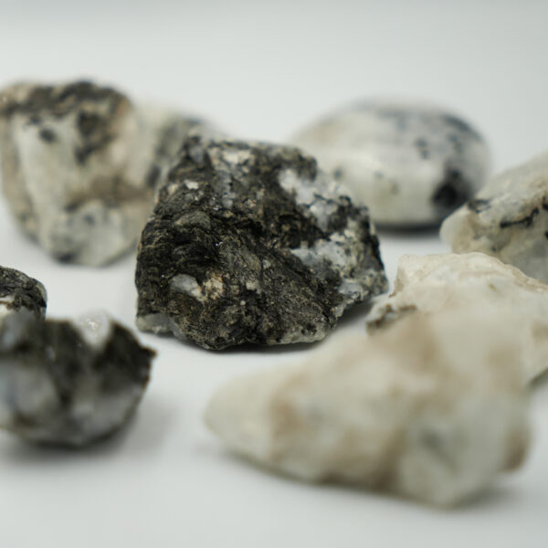 Rainbow Moonstone Black Tourmaline Rough Stone