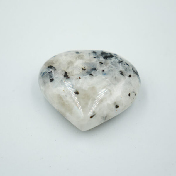 Rainbow Moonstone Black Tourmaline Rough Stone - heart