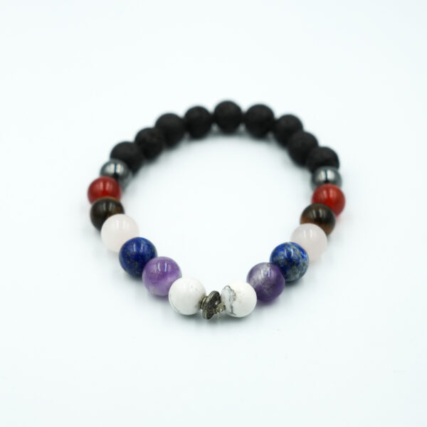 7 Chakra Bracelet with Lava Stone 1