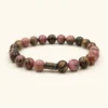 Premium Rhodonite Bracelet for Compassion & Positive Energy Rhodonite Crystal Bracelet